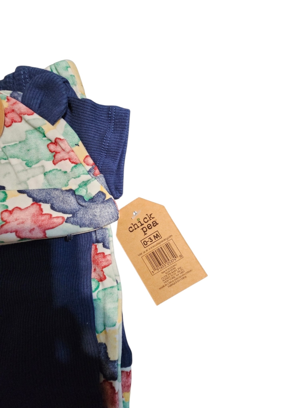 chick pea Navy & Multicolor Baby Hat, Top & Accessory Set - Picture 4 of 4